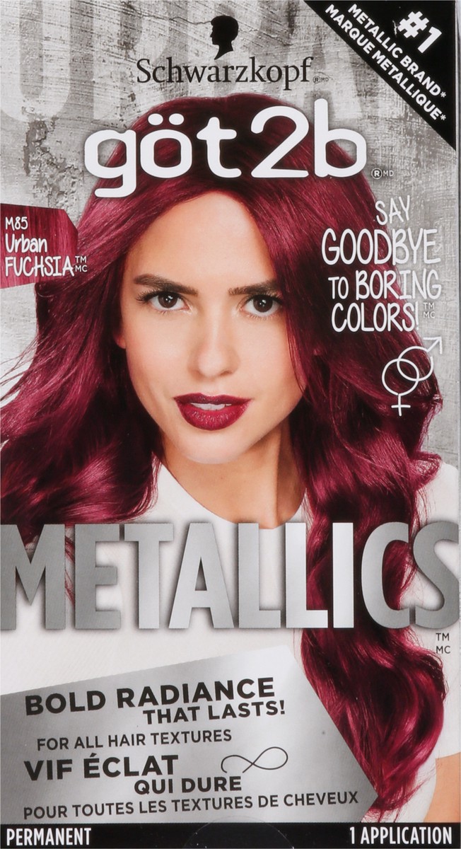 slide 9 of 9, göt2b Metallics Permanent Hair Color, M85 Urban Fuchsia, 4.76 fl oz