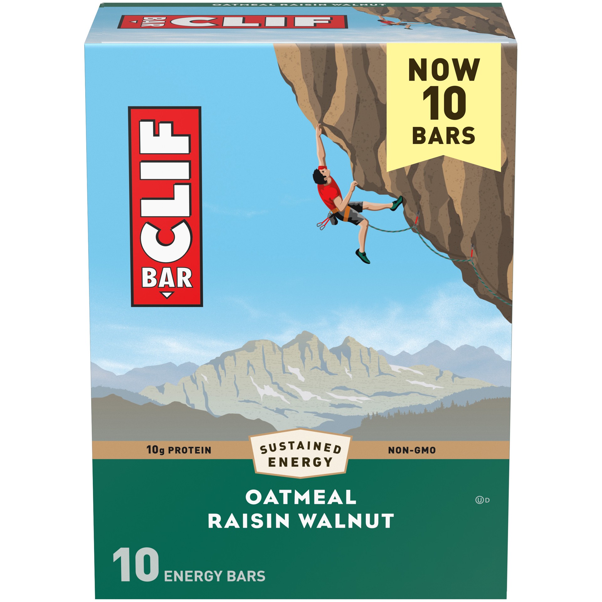 slide 1 of 12, CLIF BAR - Oatmeal Raisin Walnut - Made with Organic Oats - 10g Protein - Non-GMO - Plant Based - Energy Bars - 2.4 oz. (10 Pack), 24 oz