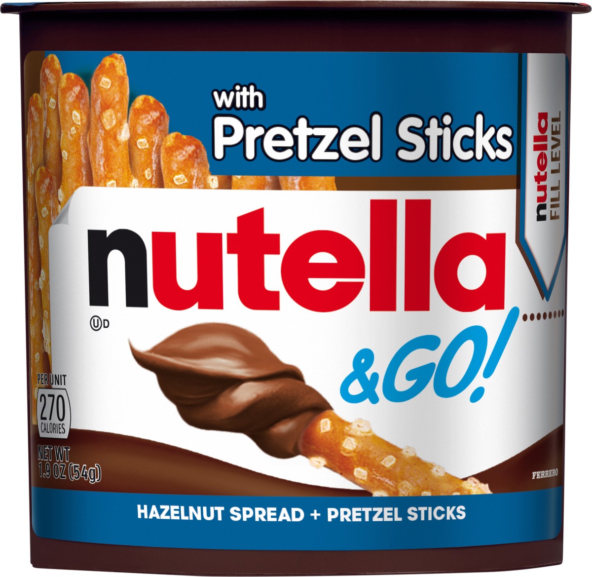slide 7 of 10, Nutella & Go! Hazelnut and Cocoa Spread with Pretzel Sticks, 1.9 oz, 1.9 oz
