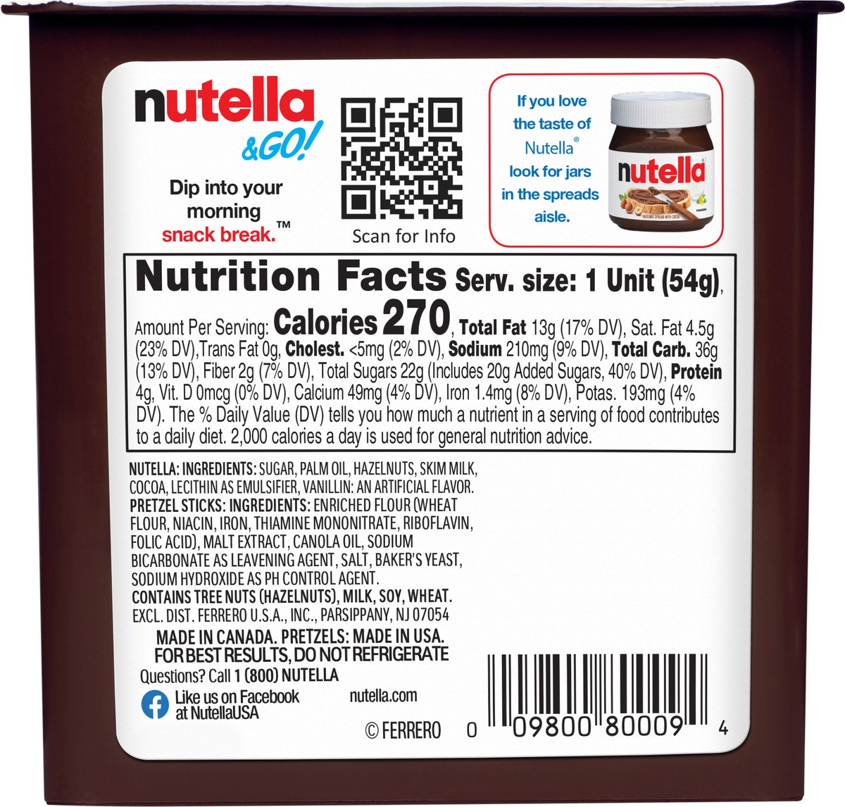 slide 3 of 10, Nutella & Go! Hazelnut and Cocoa Spread with Pretzel Sticks, 1.9 oz, 1.9 oz