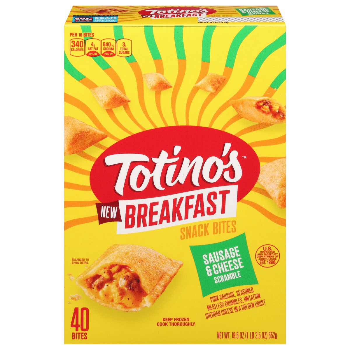 slide 16 of 17, Totino's Sausage & Cheese Scramble Breakfast Snack Bites 40 CT, 40 ct