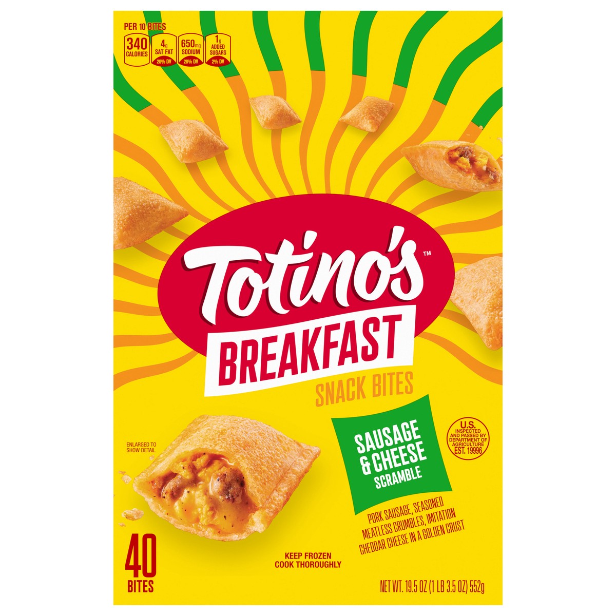 slide 1 of 17, Totino's Sausage & Cheese Scramble Breakfast Snack Bites 40 CT, 40 ct
