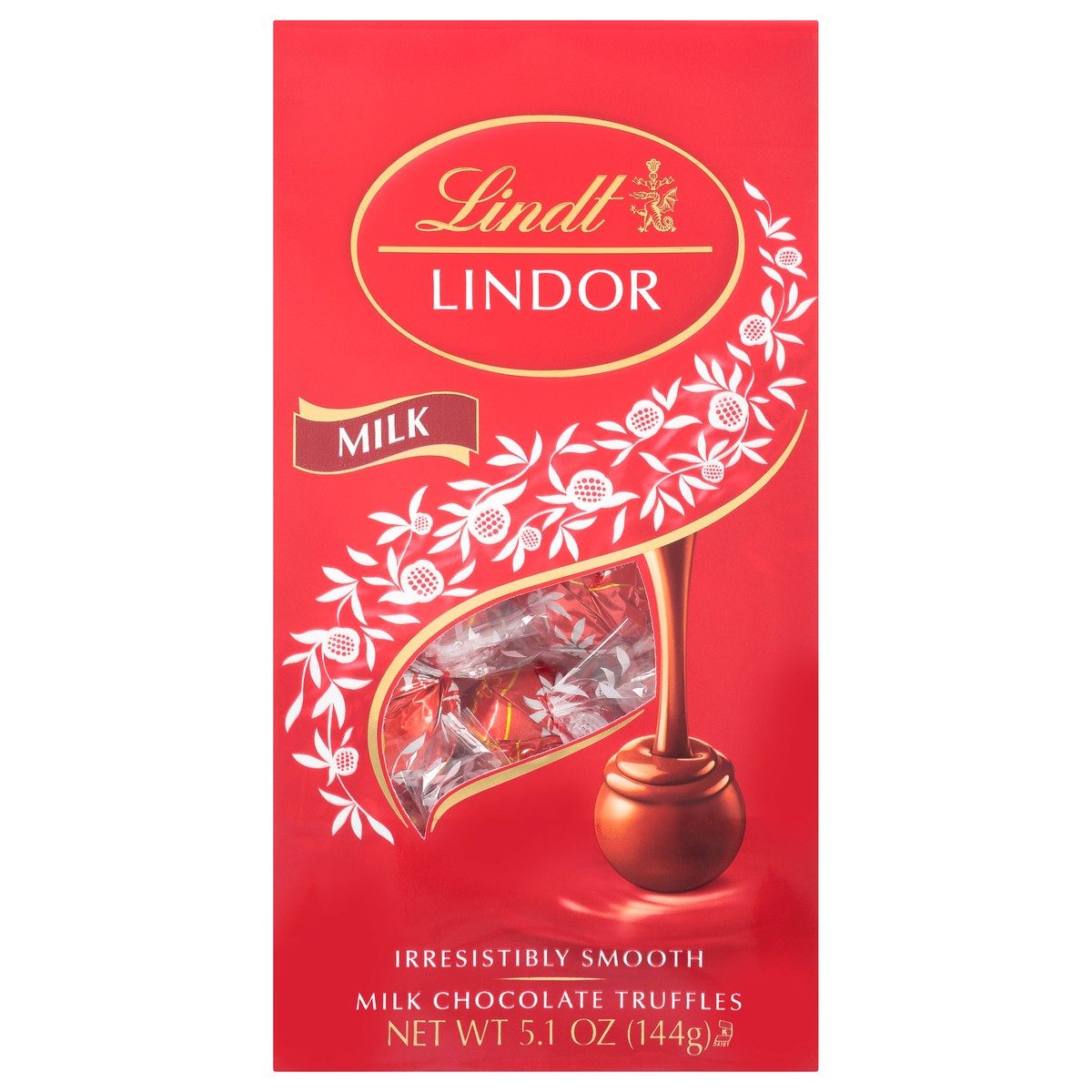 slide 9 of 12, Lindt LINDOR Milk Chocolate Candy Truffles, Chocolates with Smooth, Melting Truffle Center, 5.1 oz. Bag, 5.1 oz