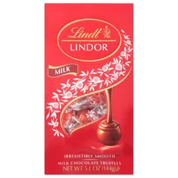Lindt LINDOR Milk Chocolate Candy Truffles, Chocolates with Smooth, Melting Truffle Center, 5.1 oz. Bag