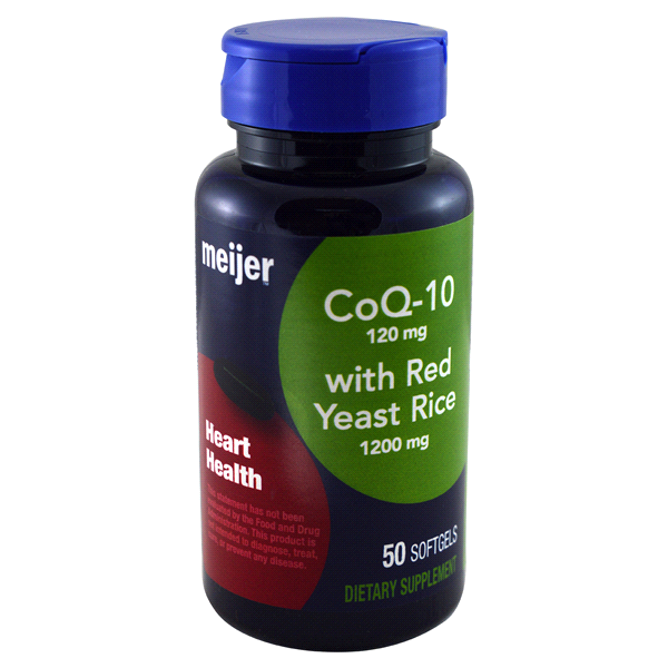 slide 1 of 1, Meijer CoQ-10 with Red Yeast Rice Softgels, 120 mg, 50 ct