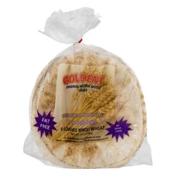 Golden's Fat Free Whole Wheat Middle Eastern Bread - 6 ct