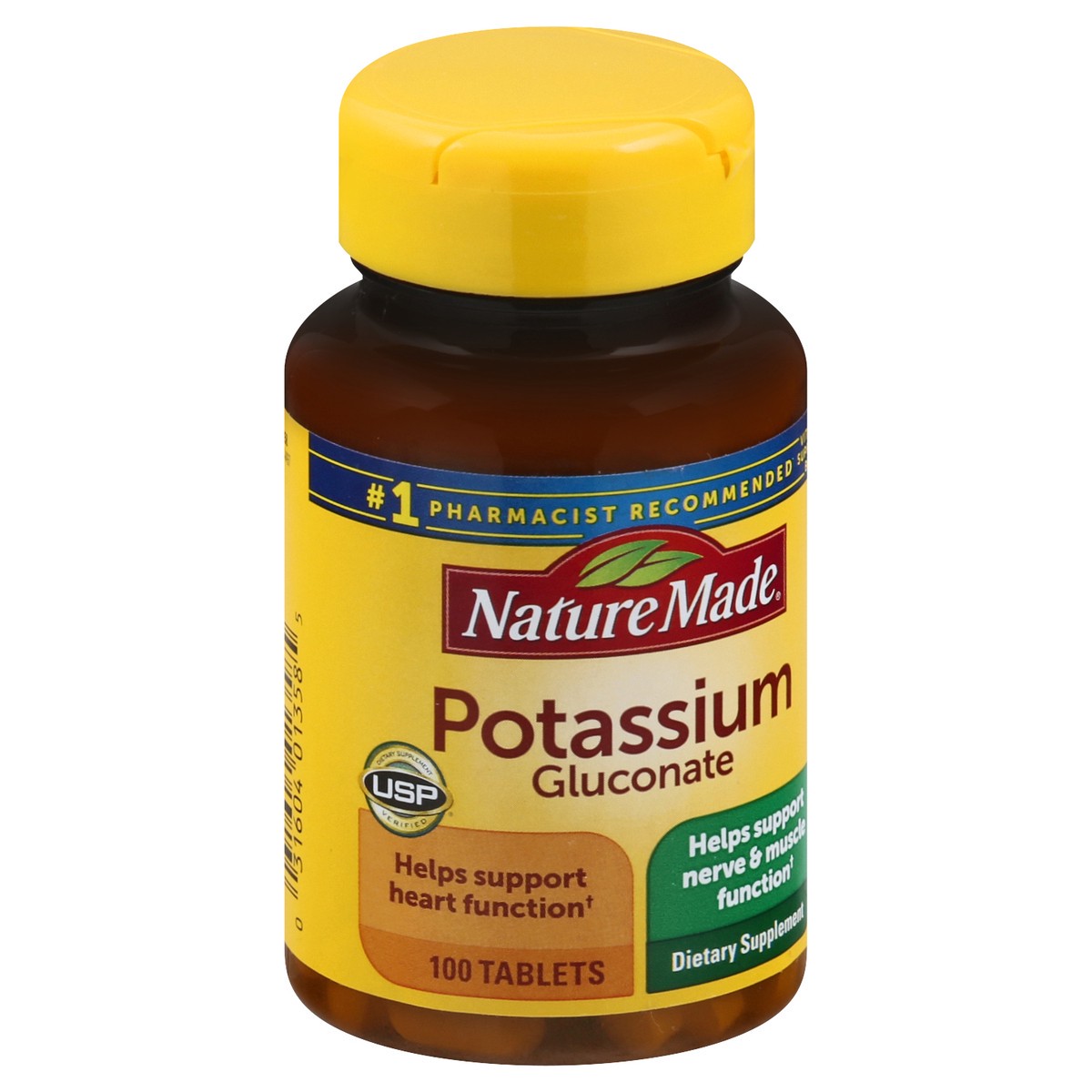 slide 2 of 9, Nature Made Potassium Gluconate 550 mg, Dietary Supplement for Heart Health Support, 100 Tablets, 100 Day Supply, 100 ct; 550 mg