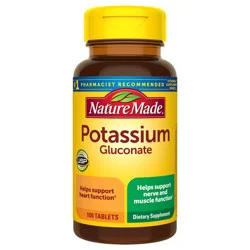 Nature Made Potassium Gluconate 550 mg, Dietary Supplement for Heart Health Support, 100 Tablets, 100 Day Supply