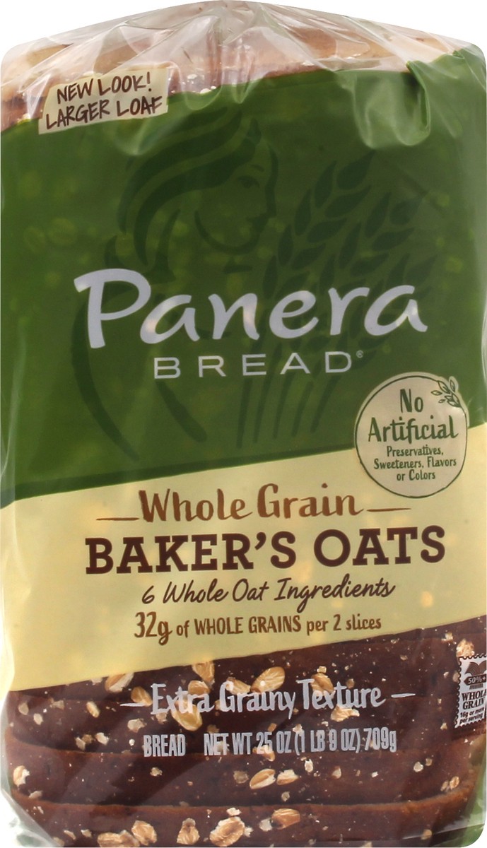 slide 9 of 9, Panera Bread Whole Grain Baker's Oats Sliced Bread, 25 oz