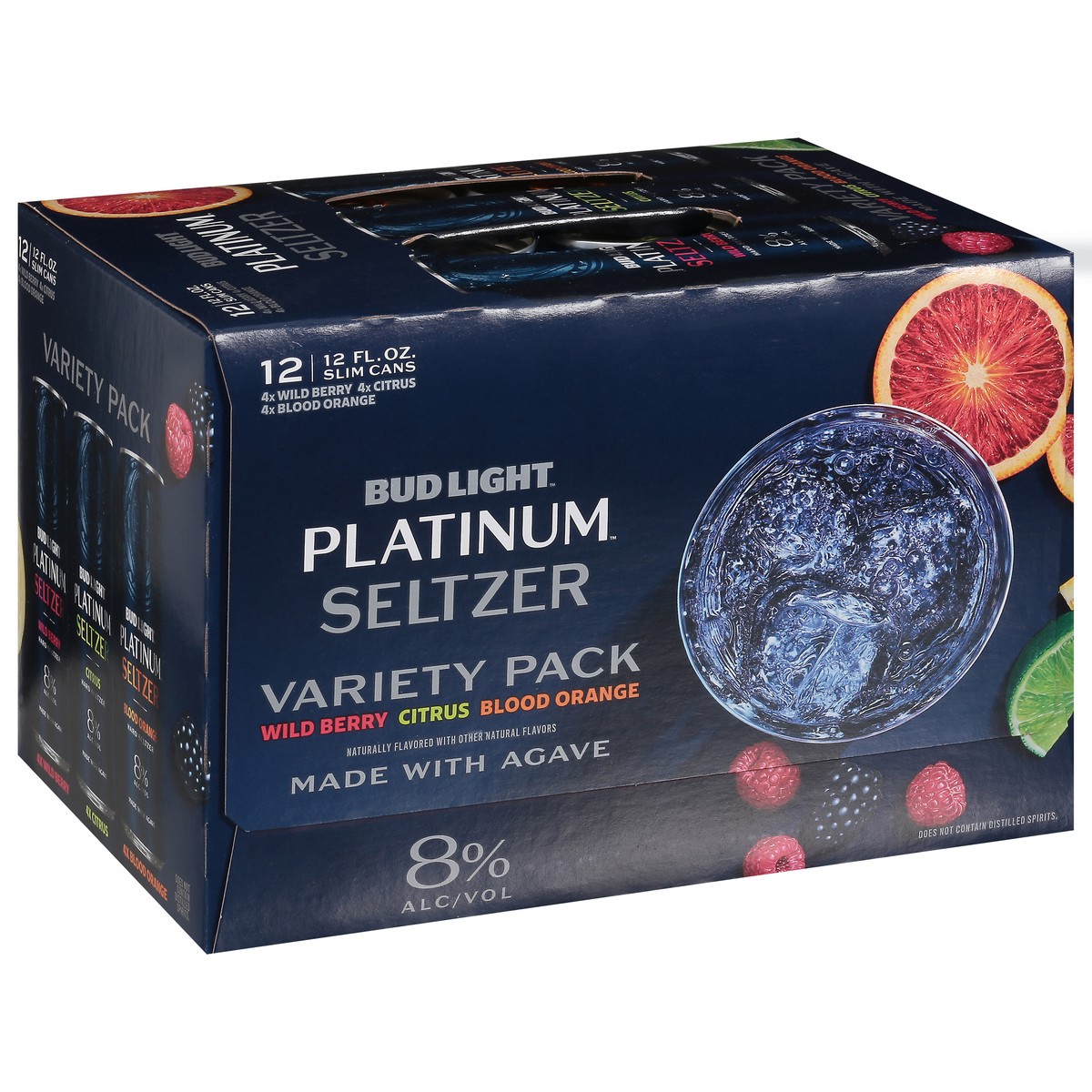 slide 5 of 9, Bud Light Platinum Seltzer Variety Pack, Hard Seltzer, Gluten Free, 12 Pack, 12 FL OZ Slim Cans, 8% ABV, 12 ct; 12 fl oz