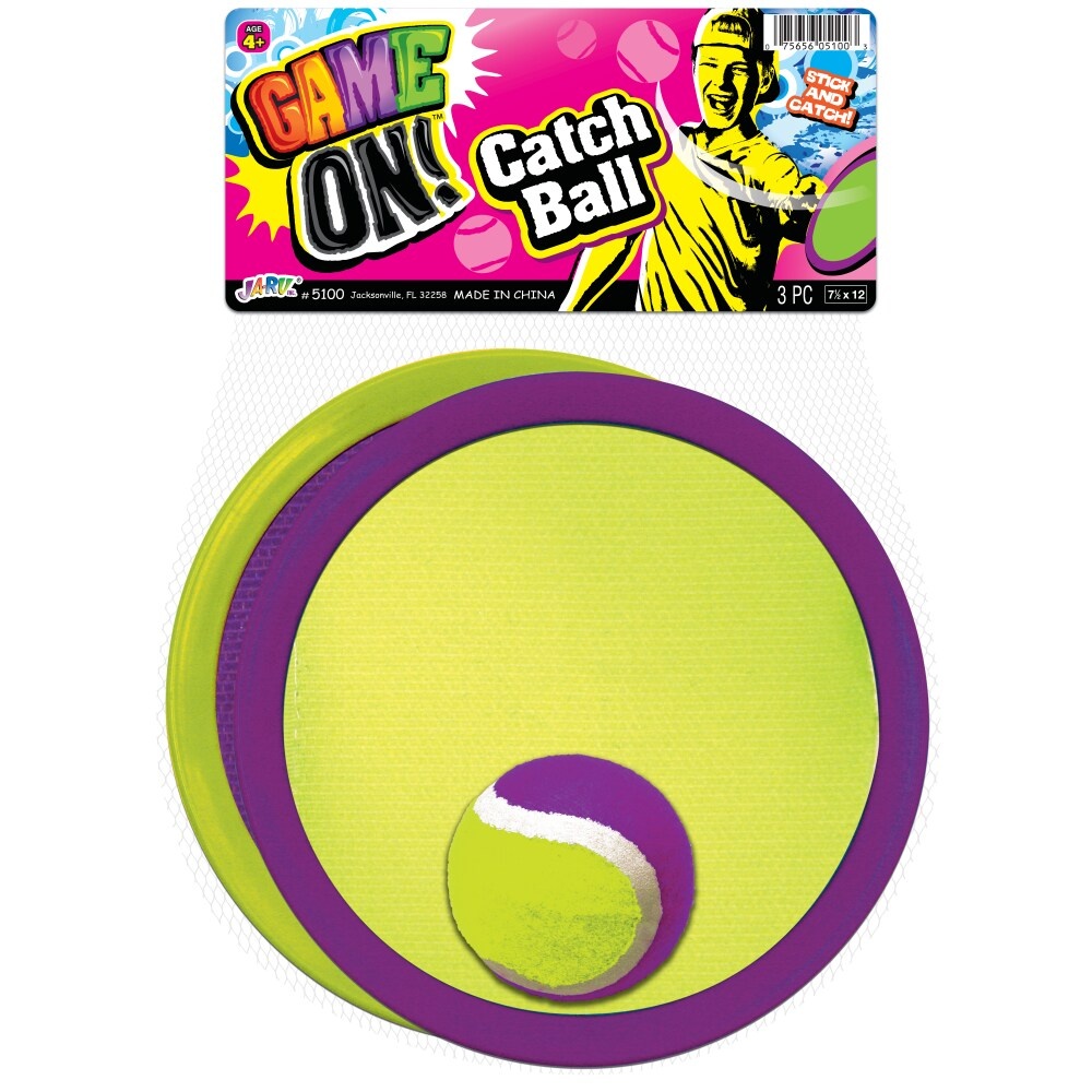 slide 1 of 1, Ja-Ru Game On Catch Ball Game, Assorted Colors, 3 ct