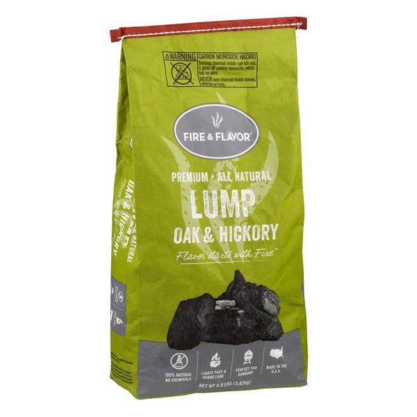 slide 1 of 1, Fire & Flavor Lump Oak & Hickory Charcoal, 8.8 lb