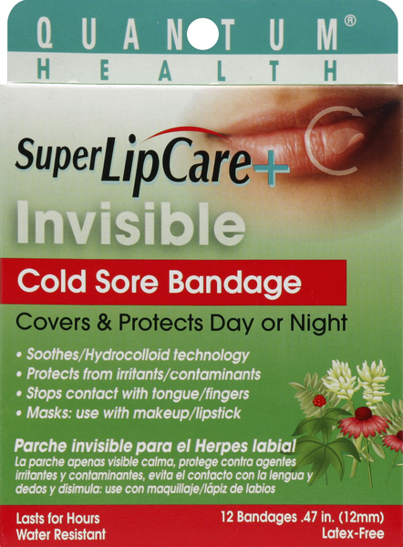 slide 1 of 1, Quantum Cold Sore Bandage 12 ea, 12 ct