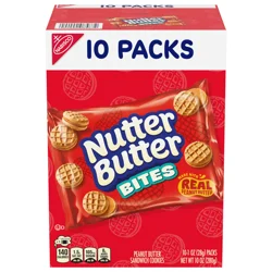 Nutter Butter Bites Peanut Butter Sandwich Cookies, 10 Snack Packs