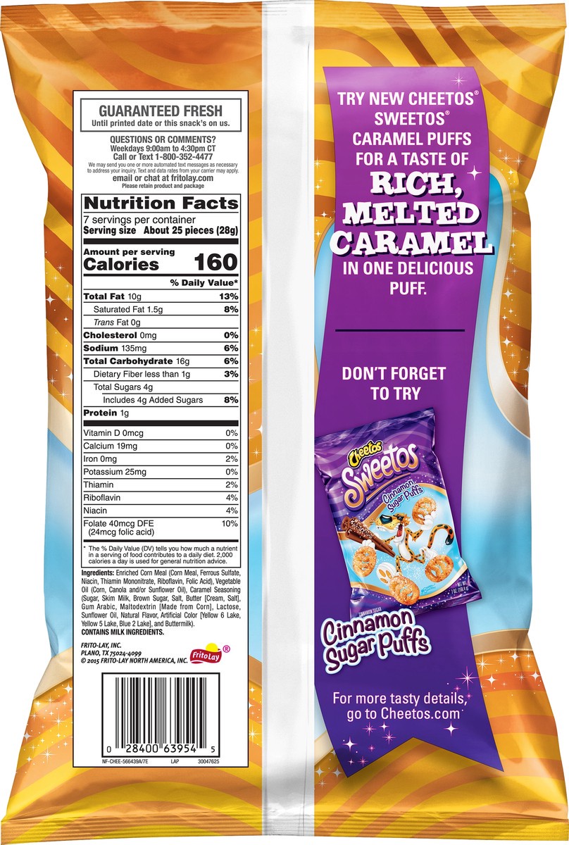 slide 3 of 5, Cheetos Sweetos Caramel Puffs, 7 oz