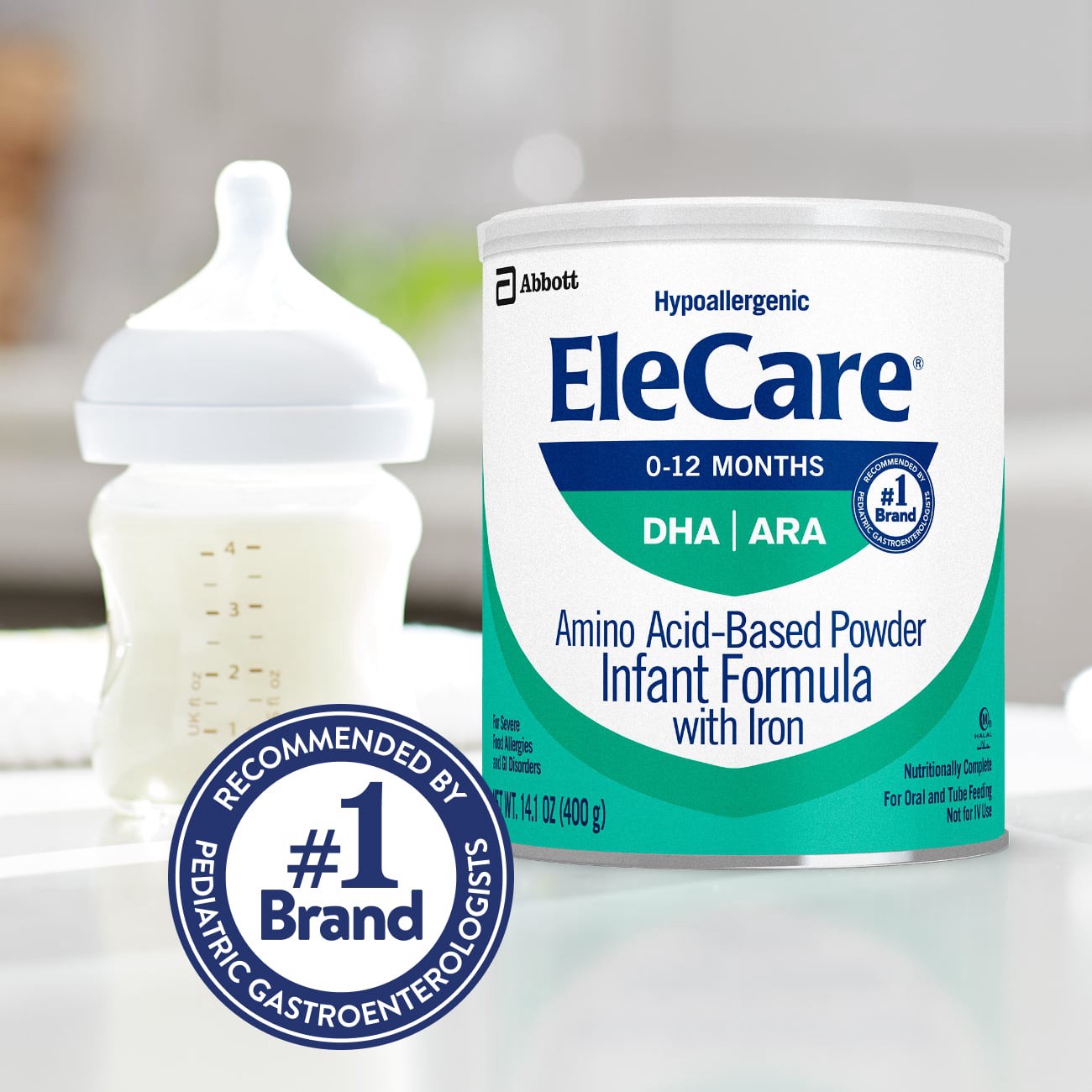 slide 2 of 10, EleCare Hypoallergenic Formula Amino Acid-based Infant Formula Powder 1-14.1 oz Can, 14.1 oz