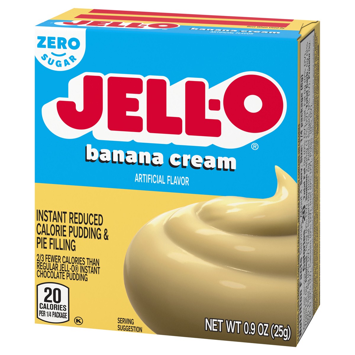 slide 7 of 9, Jell-O Banana Cream Artificially Flavored Zero Sugar Instant Reduced Calorie Pudding & Pie Filling Mix, 0.9 oz Box, 0.9 oz