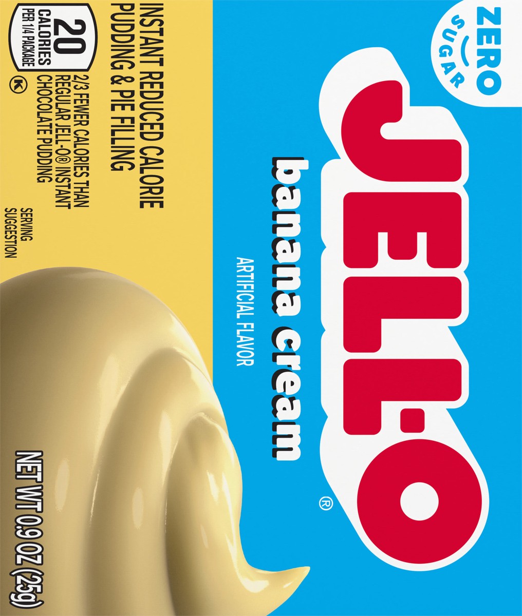 slide 9 of 9, Jell-O Banana Cream Artificially Flavored Zero Sugar Instant Reduced Calorie Pudding & Pie Filling Mix, 0.9 oz Box, 0.9 oz