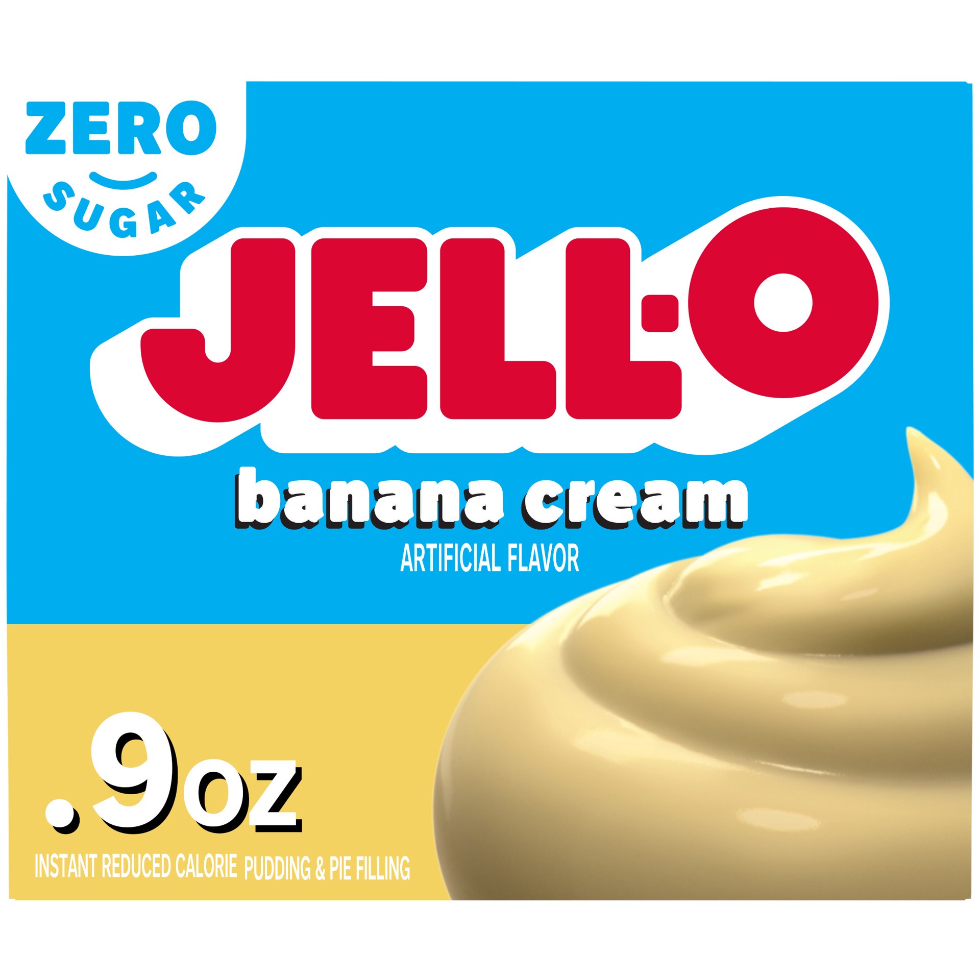 slide 1 of 9, Jell-O Banana Cream Artificially Flavored Zero Sugar Instant Reduced Calorie Pudding & Pie Filling Mix, 0.9 oz Box, 0.9 oz