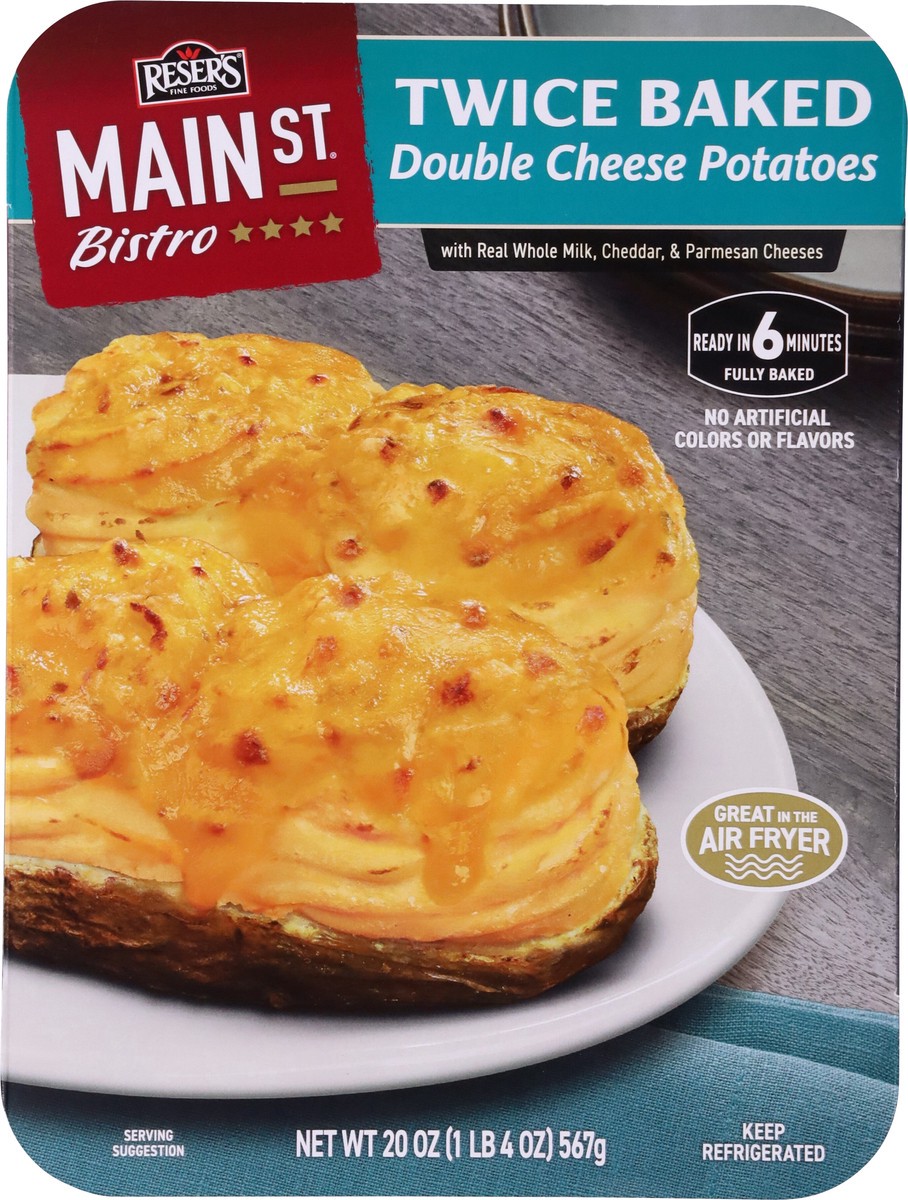 slide 4 of 12, Main St. Bistro Twice Baked Double Cheese Potatoes with Real Whole Milk Cheddar & Parmesan Cheeses 20 oz, 20 oz