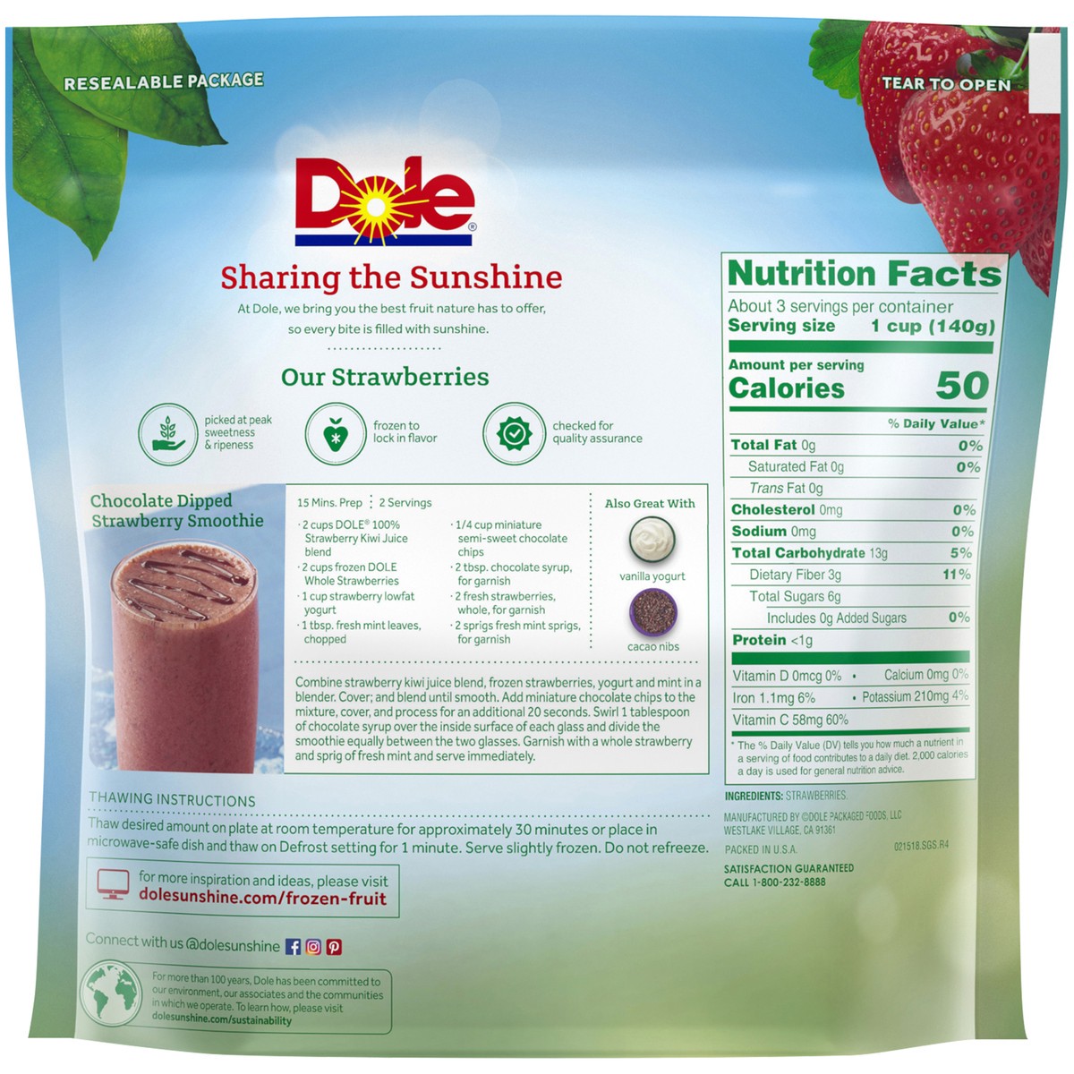 slide 9 of 9, Dole Whole StrawberriesPouch, 16 oz