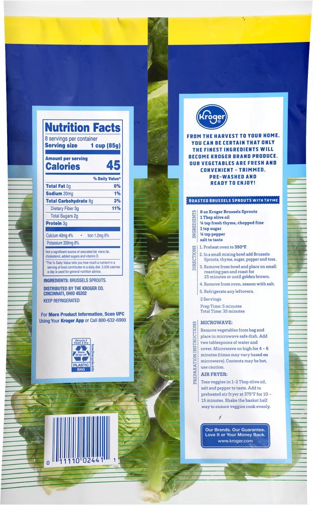 slide 2 of 2, Kroger Brussels Sprouts, 24 oz