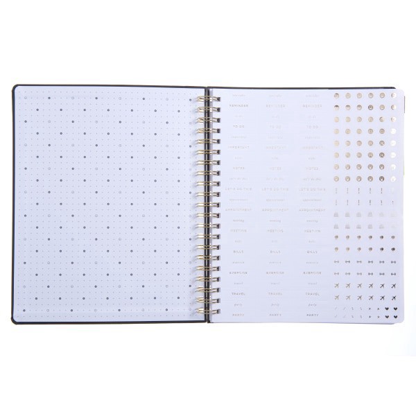slide 2 of 5, 2025 Russell & Hazel Vegan Leather Weekly/Monthly Planner, 9-1/8"" X 11-1/4"", Black, January To December, 1 ct