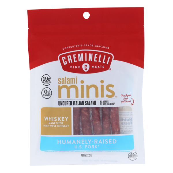 slide 1 of 1, Creminelli Meat - Creminelli Mini Salami Whiskey, 2 oz