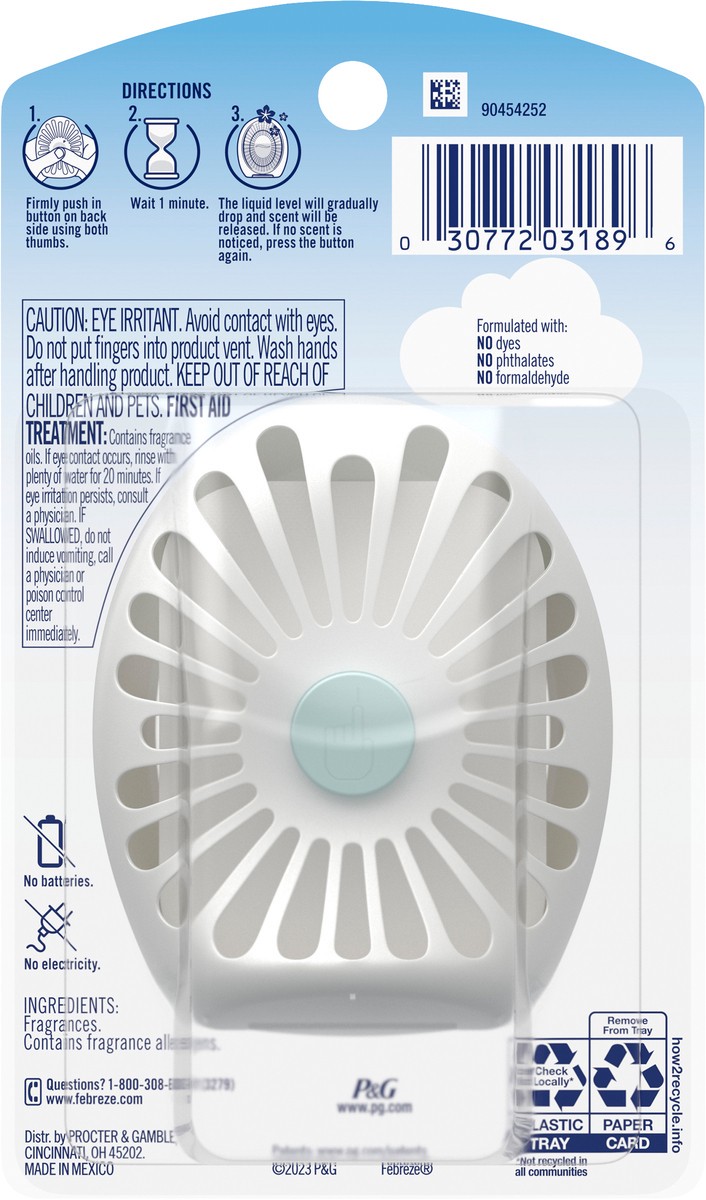 slide 3 of 3, Febreze BATH Air Freshener, Odor-Fighting, Kitchen Odor Fighter Scent, 1 Count, 0.25 oz