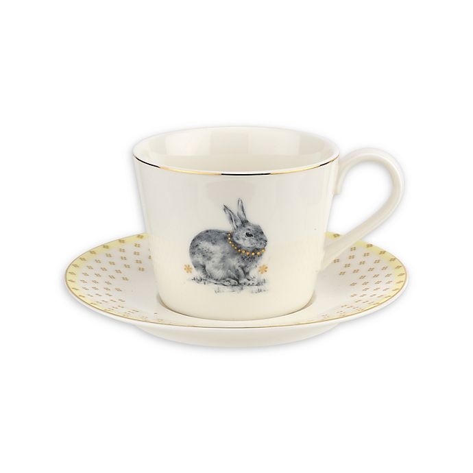 slide 1 of 2, Spode Meadow Lane Teacup and Saucer - Yellow, 1 ct