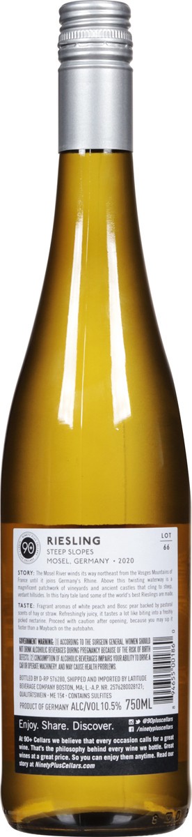 slide 2 of 9, 90+ Cellars Lot 66 Riesling, Mosel, Germany, 750 ml