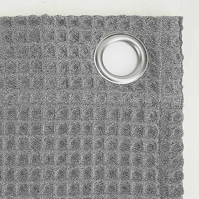 slide 5 of 8, Archaeo Belgian Waffle Grommet Top 100% Blackout Window Curtain Panel - Grey, 84 in