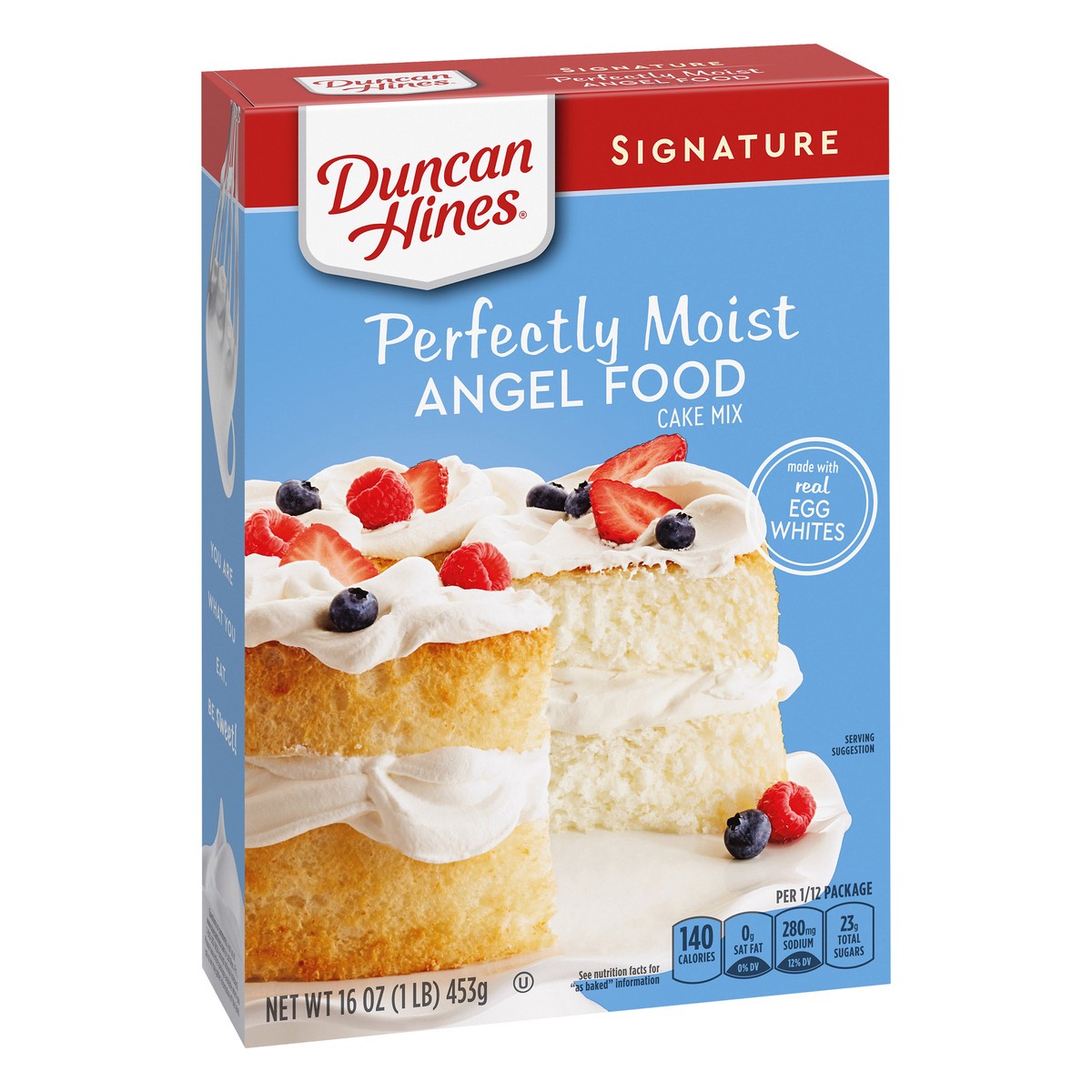 slide 6 of 10, Duncan Hines Signature Perfectly Moist Angel Food Cake Mix 16 oz, 14.5 oz