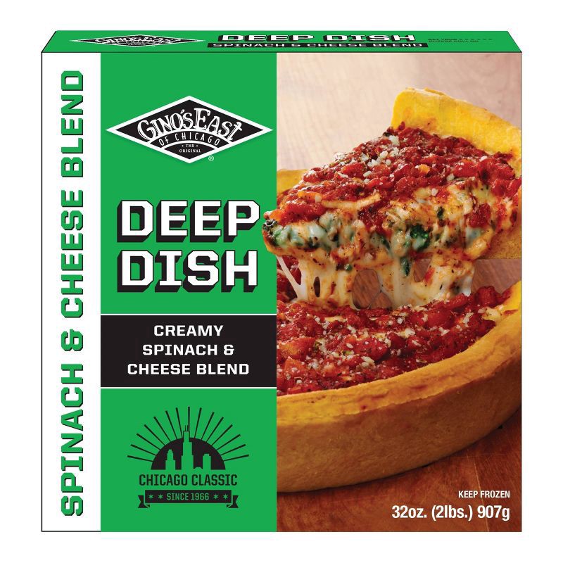 slide 2 of 5, Gino's East Deep Dish Spinach Frozen Pizza - 32oz, 32 oz