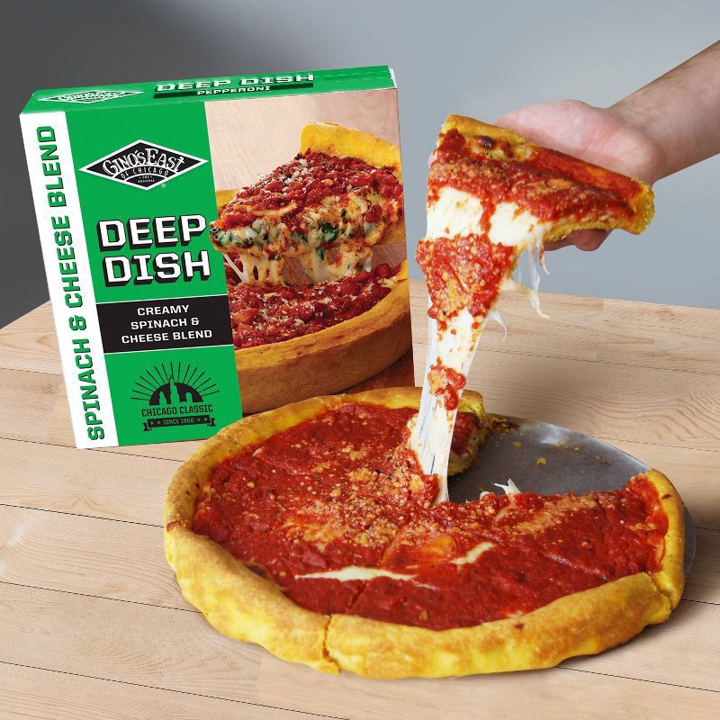 slide 4 of 5, Gino's East Deep Dish Spinach Frozen Pizza - 32oz, 32 oz
