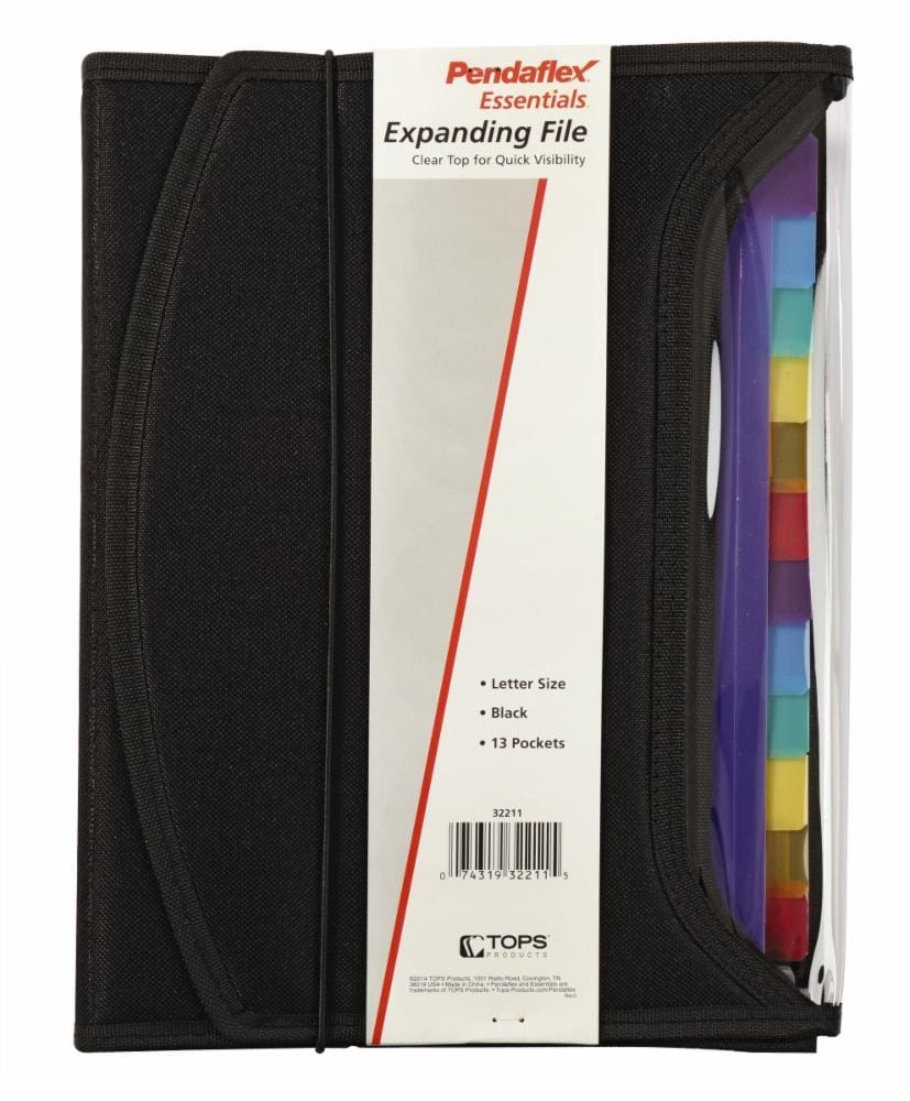 slide 1 of 1, Pendaflex Essentials Letter Size Expanding File - Black, 1 ct