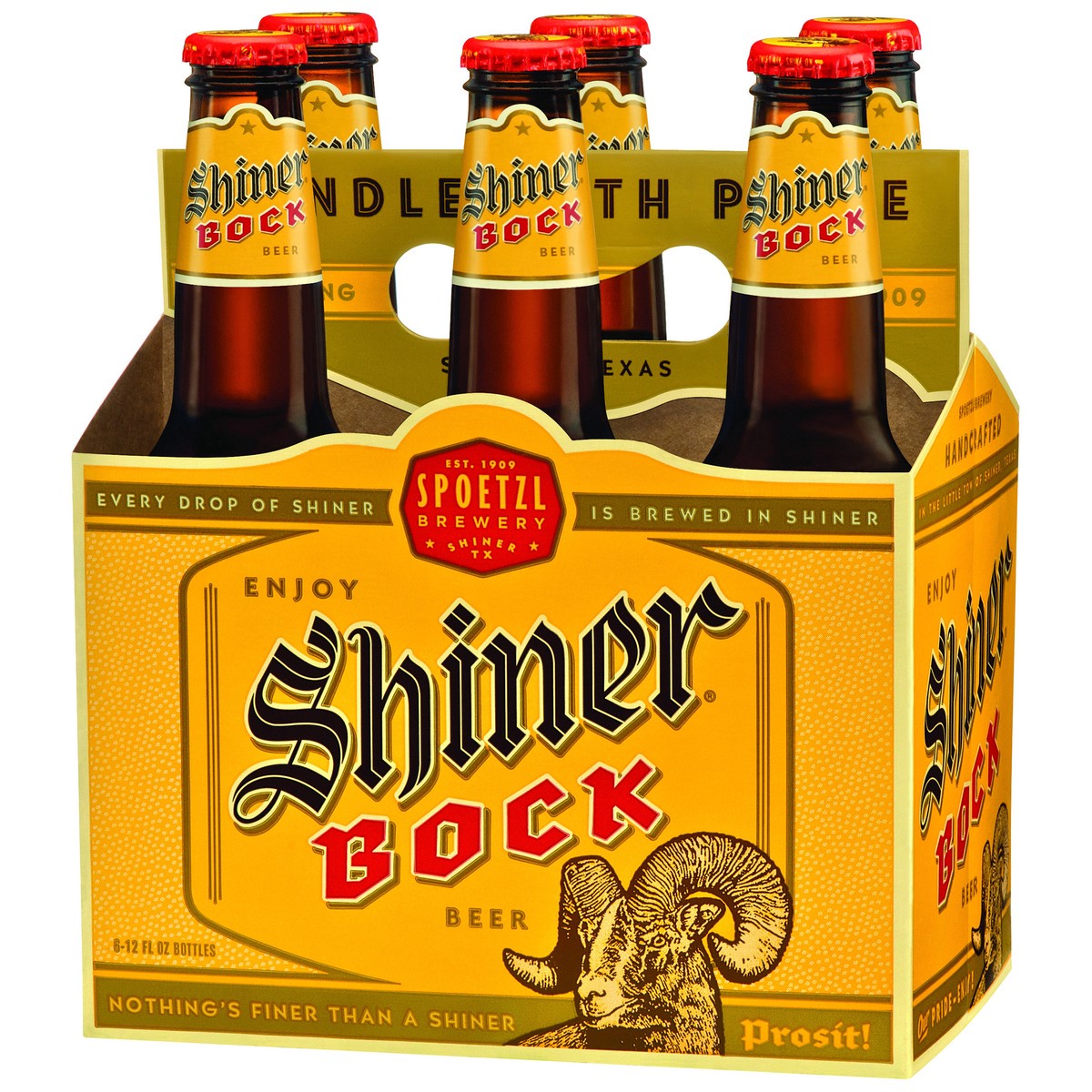 slide 3 of 7, Shiner Bock Beer, Shiner Craft Beer, 6 Pack, 12 fl oz Bottles, 4.4% ABV, 141 Calories, 12.4g Carbs, 12 fl oz