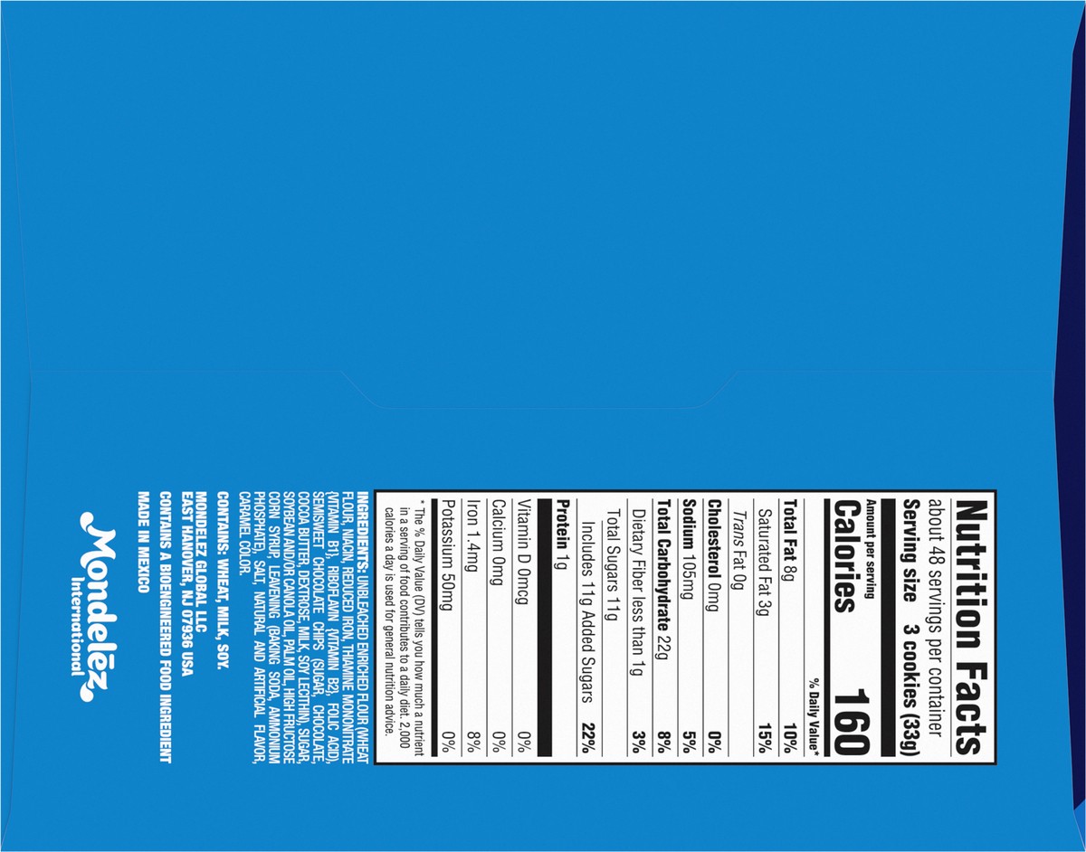 slide 3 of 9, CHIPS AHOY! Original Chocolate Chip Cookies, Family Size, 3 - 18.2 oz Packs, 54.59 oz