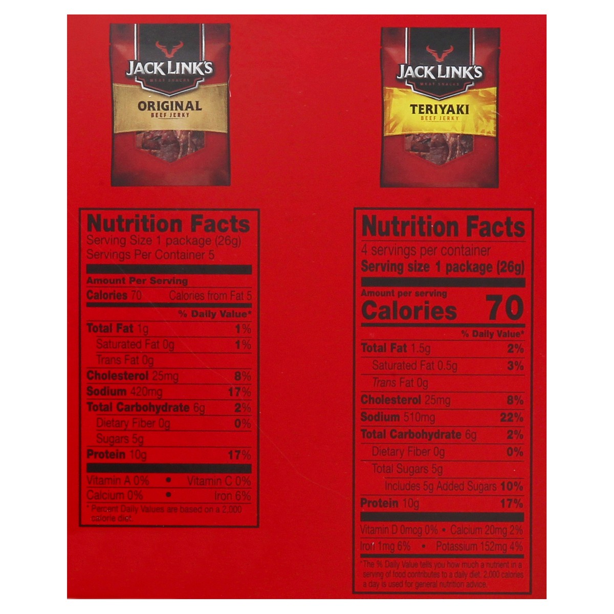 slide 9 of 10, Jack Link's 9 Snack Packs Original/Teriyaki Beef Jerky 9 ea, 9 ct