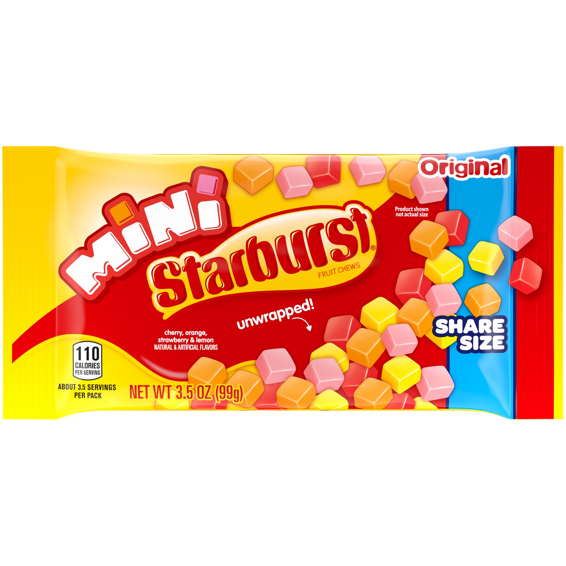 slide 1 of 6, STARBURST Original Minis Size Fruit Chews Chewy Candy, Share Size, 3.5 oz, 3.5 oz