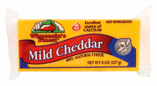 slide 1 of 1, Wisconsin's Finest Mild Cheddar Chunk Cheese, 8 oz