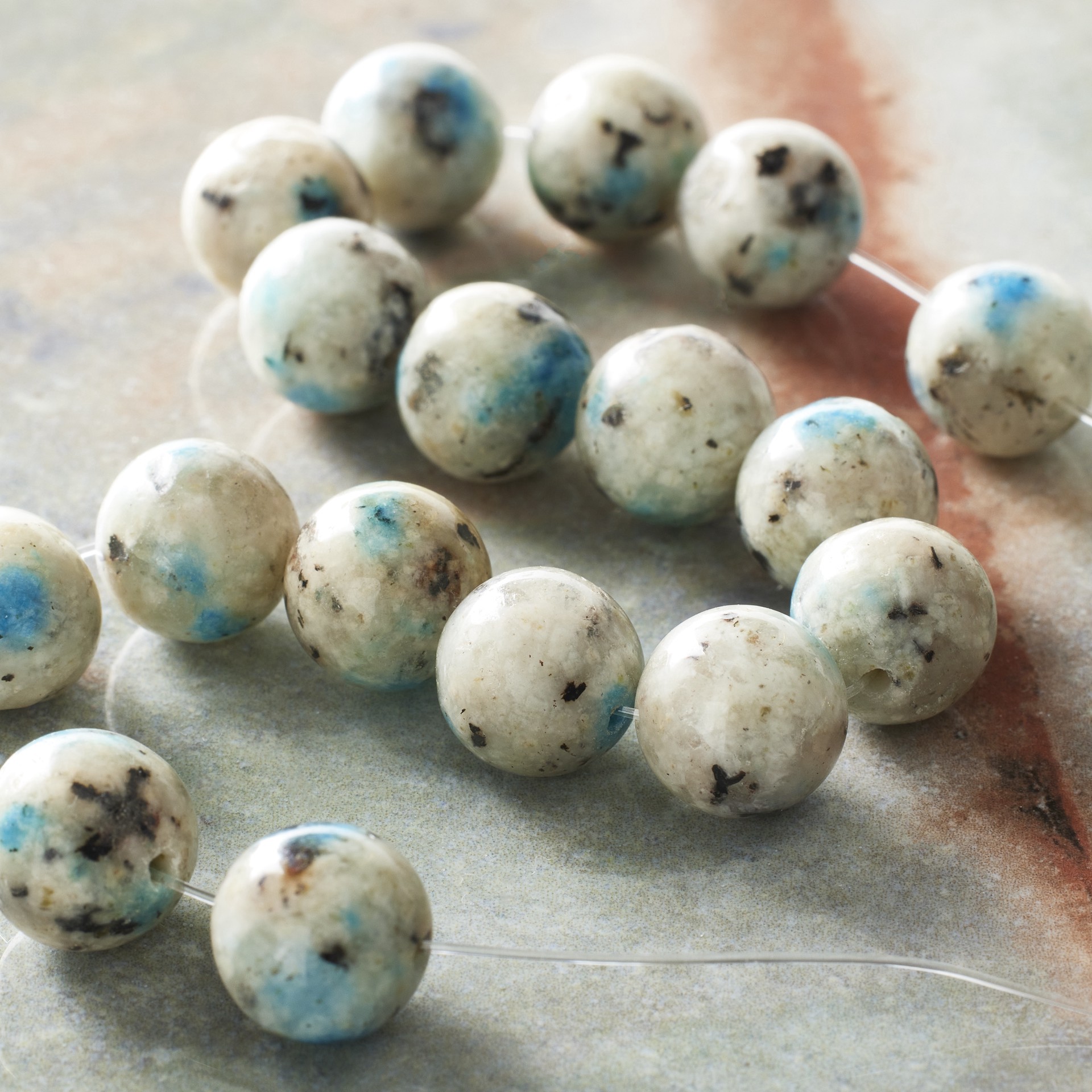 slide 3 of 3, K2 Stone Round Beads By Bead Landing, 10mm, 10mm