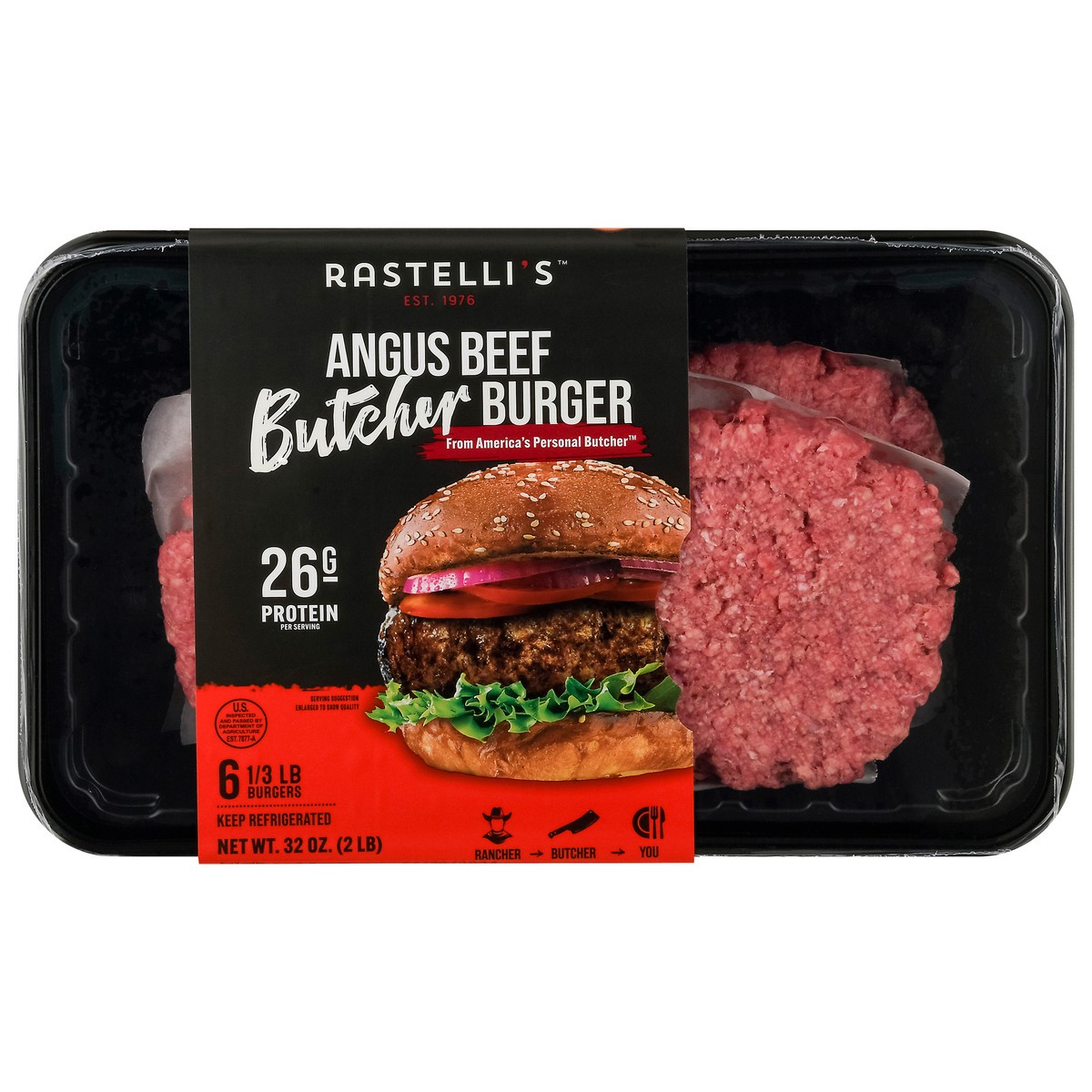 slide 13 of 13, Rastelli's Butcher Angus Beef Burger 6 ea, 6 ct