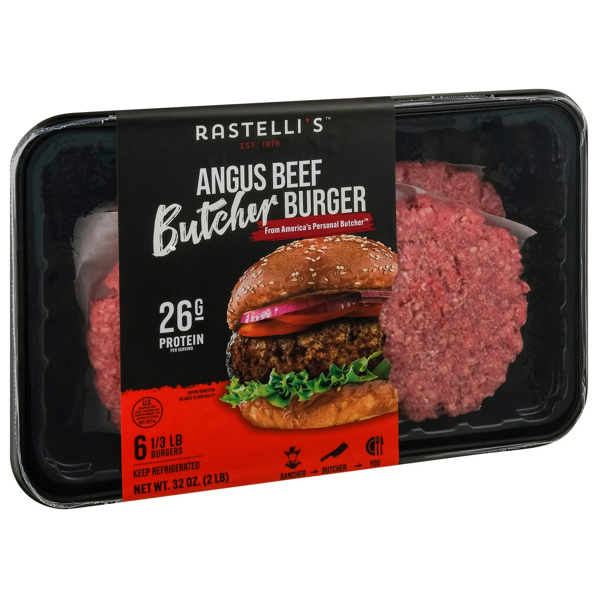 slide 11 of 13, Rastelli's Butcher Angus Beef Burger 6 ea, 6 ct
