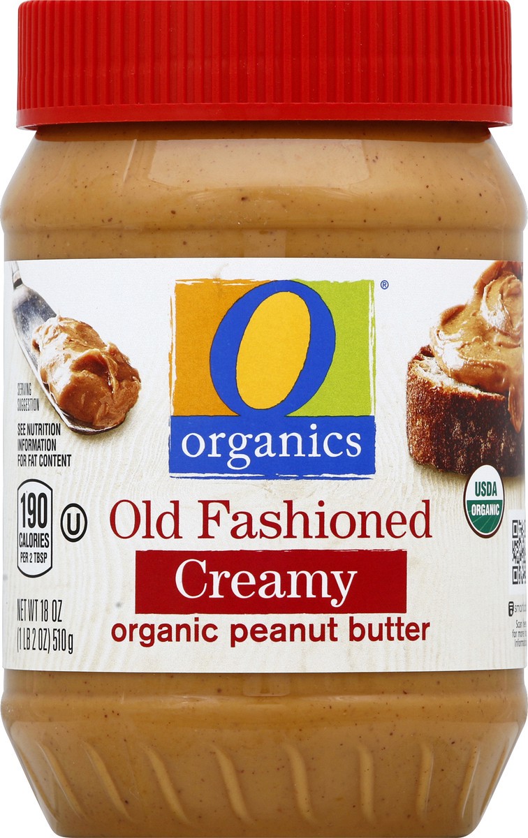 slide 2 of 4, O Organics Organic Peanut Butter Spread Old Fashioned Creamy, 18 oz