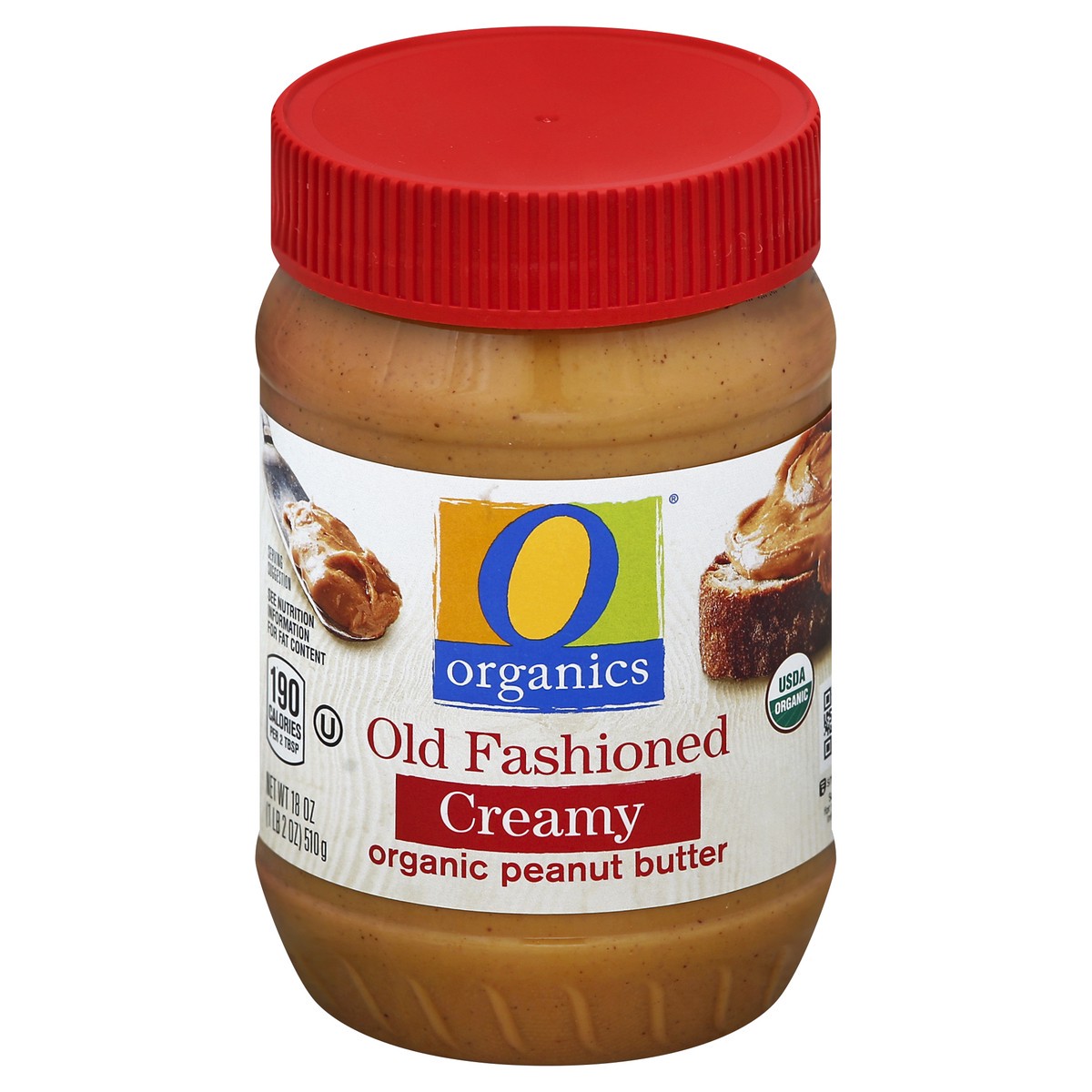 slide 4 of 4, O Organics Organic Peanut Butter Spread Old Fashioned Creamy, 18 oz