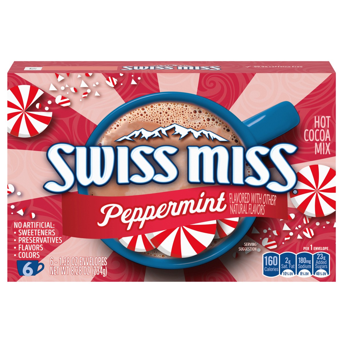 slide 1 of 5, Swiss Miss Peppermint Flavored Hot Cocoa Mix 6 ea, 6 ct
