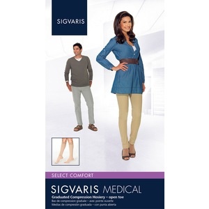 slide 1 of 1, Sigvaris Select Comfort 860 Calf Open-Toe 20-30Mmhg Ms - Medium Short Light Beige (Crispa), 1 ct