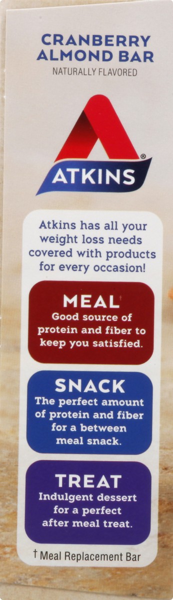 slide 7 of 9, Atkins Cranberry Snack Bar 5Pk, 6.17 oz