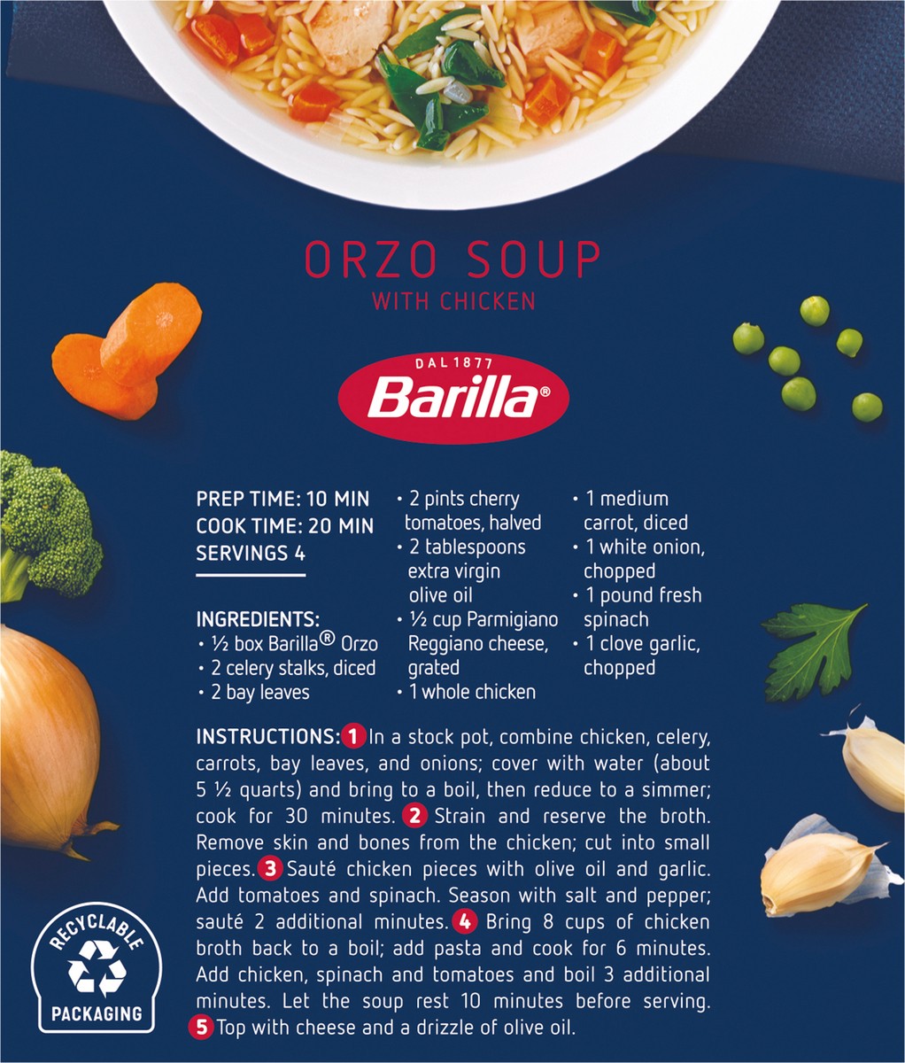 slide 5 of 9, Barilla Orzo Pasta, 1 lb